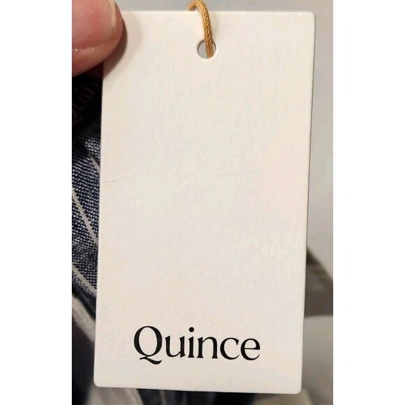 Quince Linen Shorts French Cut Drawstring Small Chambrey Striped New - Picture 6 of 10